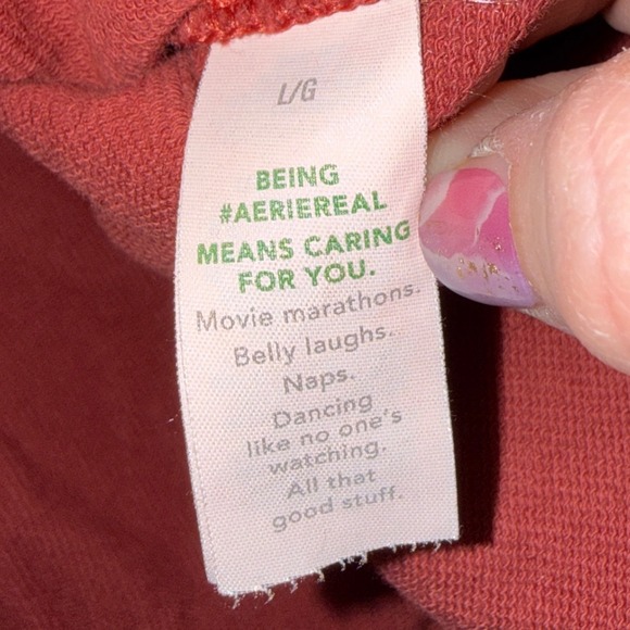 Aerie Hooded Peplum Sweatshirt Large French Terry hoodie summer burgundy - Picture 4 of 7